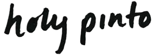 Holy Pinto Lgo Black handwriting on a white background